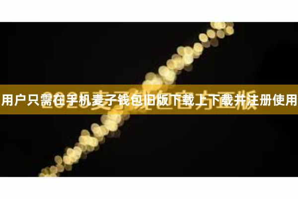 用户只需在手机麦子钱包旧版下载上下载并注册使用