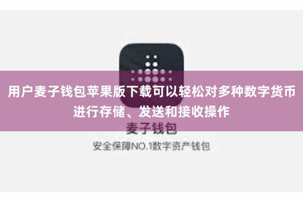 用户麦子钱包苹果版下载可以轻松对多种数字货币进行存储、发送和接收操作