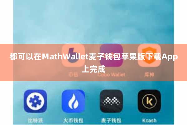 都可以在MathWallet麦子钱包苹果版下载App上完成