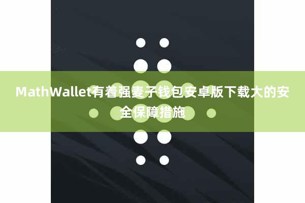 MathWallet有着强麦子钱包安卓版下载大的安全保障措施